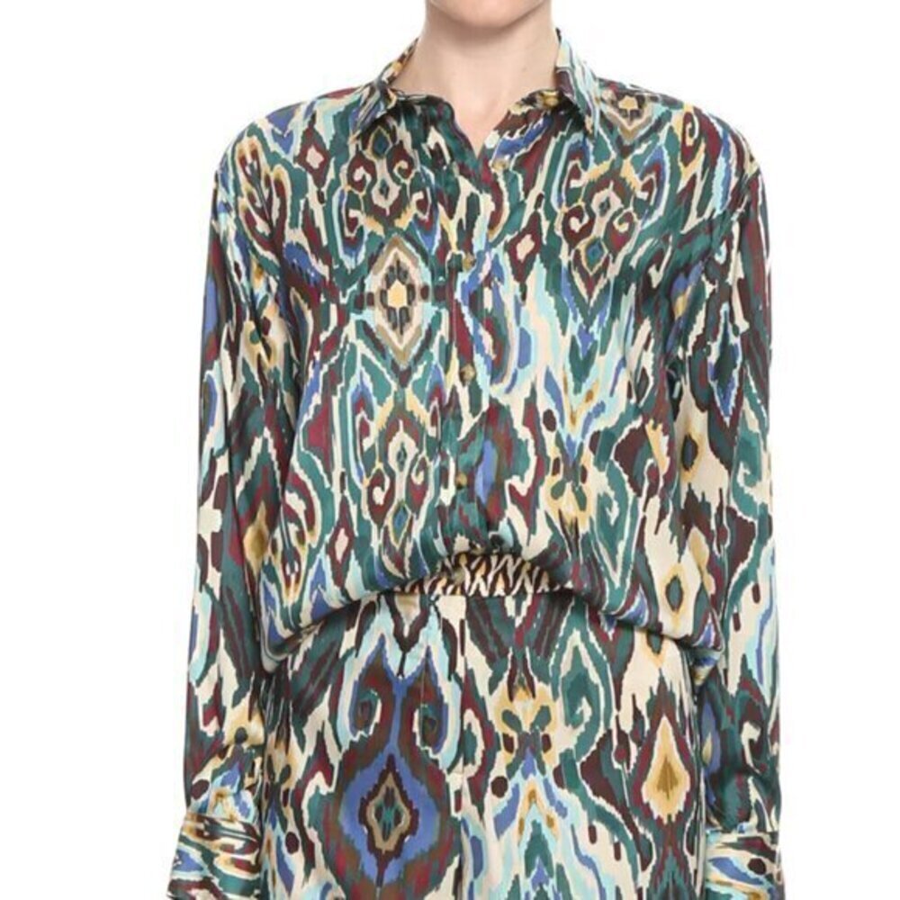 Gerard Darel Christian Button Front Shirt Emerald